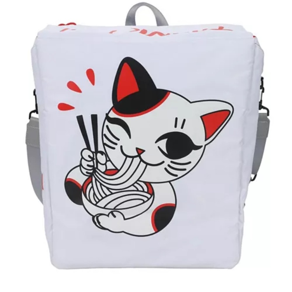 NWT Bioworld Cat Takeout Noodle Box 15" Backpack with Interior Laptop Pocket